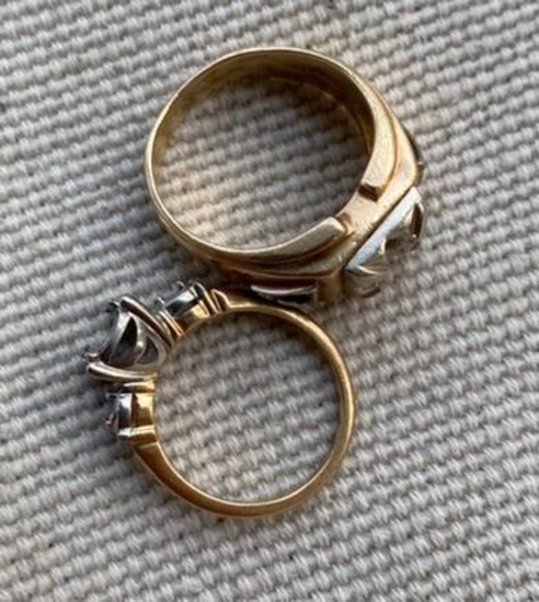2 14k Gold Rings - 13.2 grams Total