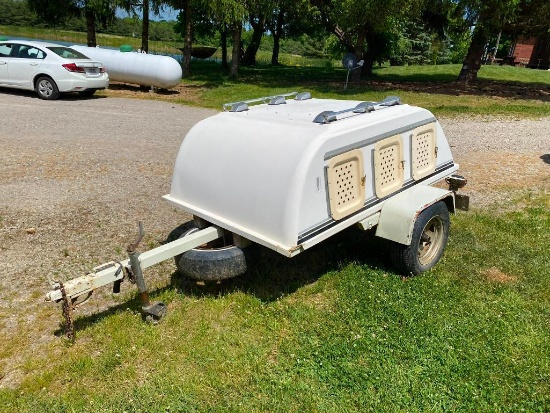 Fiberglass Sport Dog Kennel Trailer 6 Holes - 8' x 5' Size "The Sportsman"