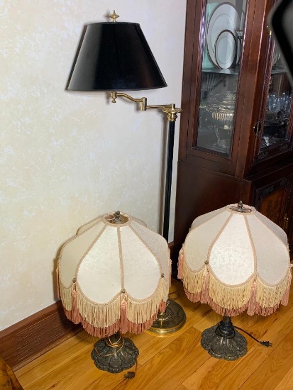 (2) Table Lamps & (1) Floor Lamp