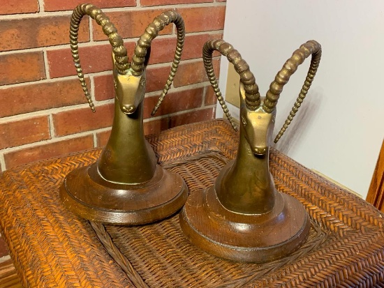 Brass & Wood Bookends
