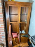 Vintage Large Wooden Gun Cabinet with Accessories
