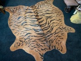 Cow Hide Rug with Printed Tiger Pattern - Made in Brazil