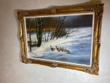 Vintage Signed Oil on Canvas Painting - Pheasants