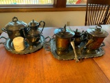 Group of Silver Plated Items - Teapots, Ice Buckets, Trays, & Sugar Bowl