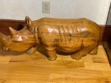 Wood Carved Rhino