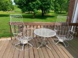 3 Piece Metal Patio Set with Two chairs, One Table
