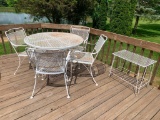 6 Piece Metal Patio Set with Umbrella Stand
