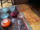 Large Group of Glassware including Pink Depression Glassware