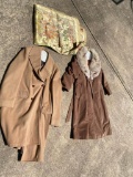 Two Vintage Coats Plus a Silk Throw