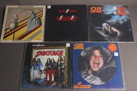 Group of 5 Ozzy Osbourne Black Sabbath Records