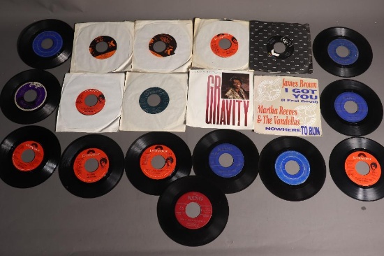 Group lot of Vintage 45 Records James Brown