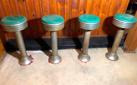 (7) Great Retro Floor Mounted Counter Stools