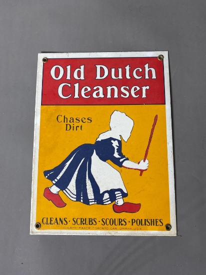 Antique Old Dutch Cleanser Enamel Sign - Nice