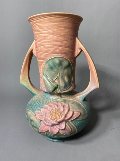 Large Sized Antique Roseville Vase 81-12" - NICE