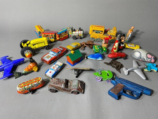 Group of Vintage Toys including Tin