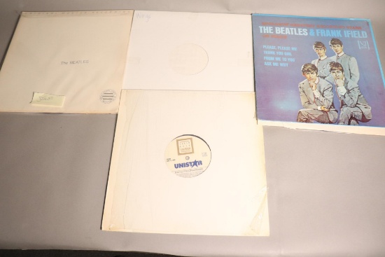 Group of 4 Vintage Beatles, Wings, and Unistar Radio Programming Records