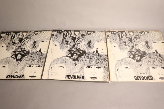 3 Vintage Beatles Revolver LP Records
