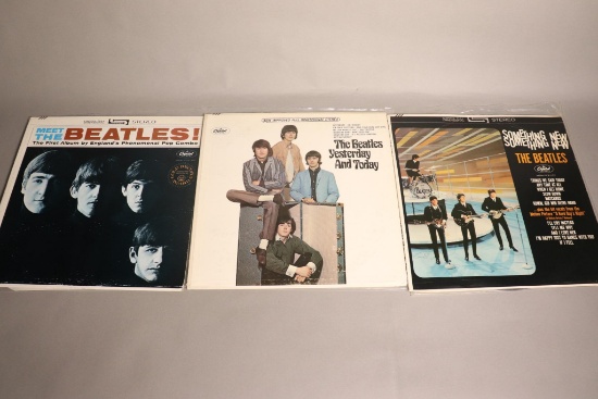 3 Vintage Beatles Records, Meet The Beatles, Yesterday and Today, Something New