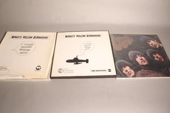3 Vintage Beatles Records, Ringo's Yellow Submarine, Rubber Soul