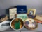 Antique Books, Music, Photos, Collectors Plates, French Charles Lindbergh Stamp, and Framed Comic
