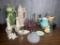 Vintage & Antique Glassware & Ceramics - Steins, Lamp, Pitcher & Glasses