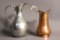 Silverplate and Copper Pitchers