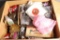 Box Lot of Vintage Items including Old Christmas Ornaments