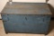 Antique Blanket Chest with Original Blue Paint & Hinges
