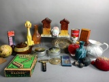 Banks, Bells, Teapot, Carnival Glass & More