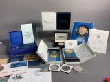 Group Lot of Coins, Medals, Gruen Watch, Franklin Wax Stamp