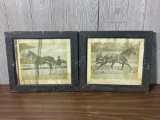 2 Antique Ohio Horse Racing Photographs in Frames