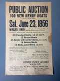 Vintage Auction Advertisement Henry Boat Works Waldo, OH
