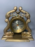 Vintage Ship's Time Clock with Serpents