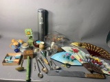 Vintage Hand Fans, Kitchen Utensils, Trinket Boxes, Lily Cups Dispenser