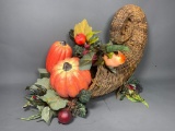 Large Vintage Cornucopia Fall Decoration