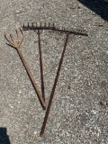 (3) Antique Rakes