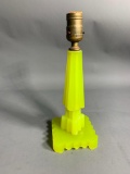 Antique Yellow Glass Lamp
