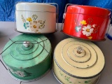 (4) Vintage Cake Carriers