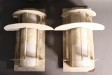 Two Large Metal Antique Art Deco Sconces/Light Fixtures