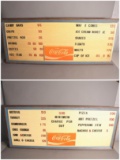 Two Vintage Coca Cola Cafe Diner Menu Boards