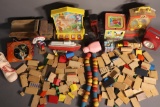 Group of Vintage Toys, Blocks, and More