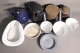 Group of Enamel Cooking Wares and More