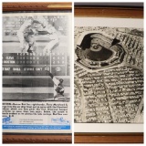 Two Framed Vintage Baseball Prints New Hi-Lites Timely Events Poster