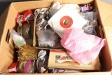 Box Lot of Vintage Items including Old Christmas Ornaments