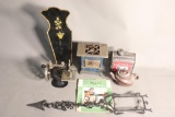 Antique Items: Weather Vane Directional, Sewing Machine, Stove and More