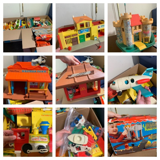 (3) BOXES of Vintage Fisher Price Toys