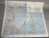WWII U.S. AAF SILK ESCAPE & EVASION MAP JAPAN