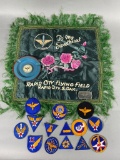 WW2 US ARMY AIR FORCE ASHTRAY PATCHES PILLOW CASE