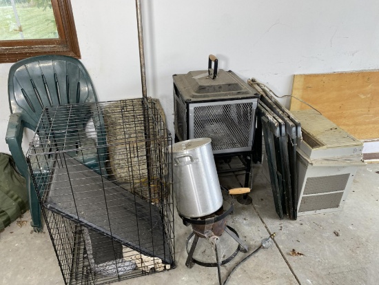 Air Conditioner, Dog Crate, Outdoor Cooker & Burner, Sawhorses and More