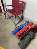 Group Lot of Folding Type Camp Chairs including Rocker